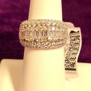 Bella Luce White Cubic Zirconia Rhodium Over Sterling Silver Ring 3.07ctw, Sz 7